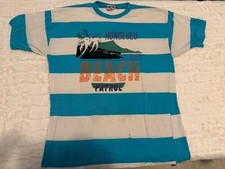 Vintage Honolulu Beach Patrol Shirt Single Stitch Striped Made In USA SIZE L