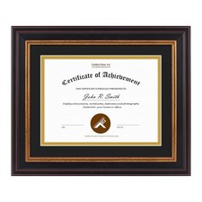 , 8x10 Document Frame for 6x8 Diploma/Certificate/Picture, Black Gold & Burgu...