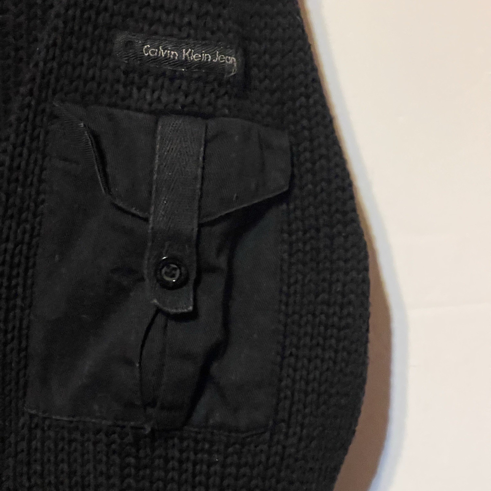 Calvin Klein Jeans Men's XL Turtleneck Pullover Dark Navy Blue Sailor Sweater thumbnail 4