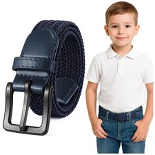Non Metal Elastic Belt Stretch Braided Boys Belt TSA Kid Belts for Girls Boys...