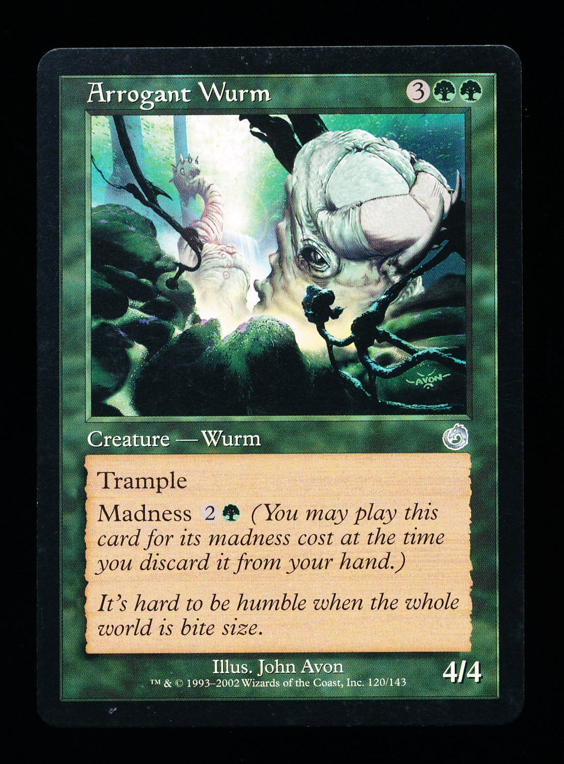 * * 1x Arrogant Wurm x1 * * Torment MTG Close to NM Near Mint