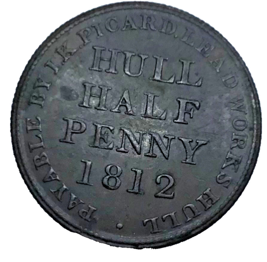 1812 Yorkshire Hull Halfpenny Conder Token Picard Leadworks Very Nice #Y181