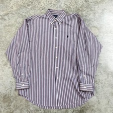Vintage Ralph Lauren Shirt Mens Large Stripe Button Down Pony Logo Hong Kong