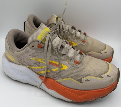 Brooks Caldera 7 Men s Size 10 Beige Orange Trail Running Shoes 1104151D249