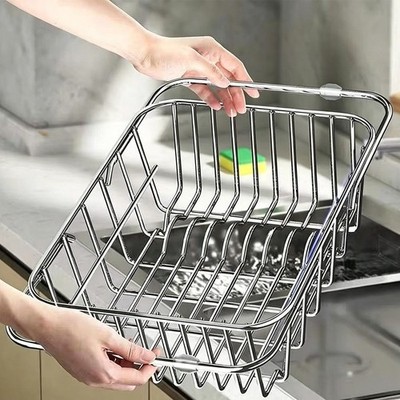 Edelstahl Spüle Organizer mit Schüssel Halter und Sieb Stil Drainage