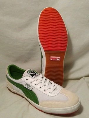 M 11.5 PUMA TT Super White Green Leather Suede Mesh Clean! 351668 08 2013 See  