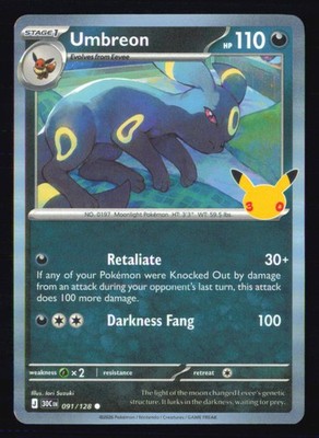 Umbreon 091/128 Holo Common Pokemon Near Mint