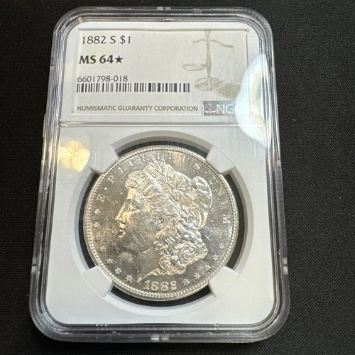1882 S Morgan Silver Dollar NGC MS-64* STAR Obv/Rev Stunning Proof Like