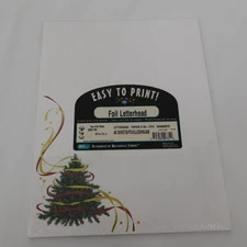 Christmas Tree Foil Ribbon Letterhead Easy to Print 40 Sheets Computer Paper New