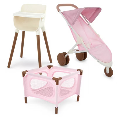 LullaBaby Doll Nursery Accessories 26pc Playpen Jogger Strol