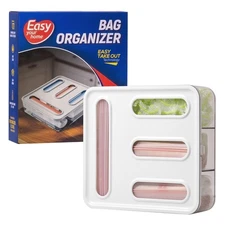 Food Storage Bag Organizer, 4 in 1 Plastic Bag Organizers for Gallon, Quart, ...