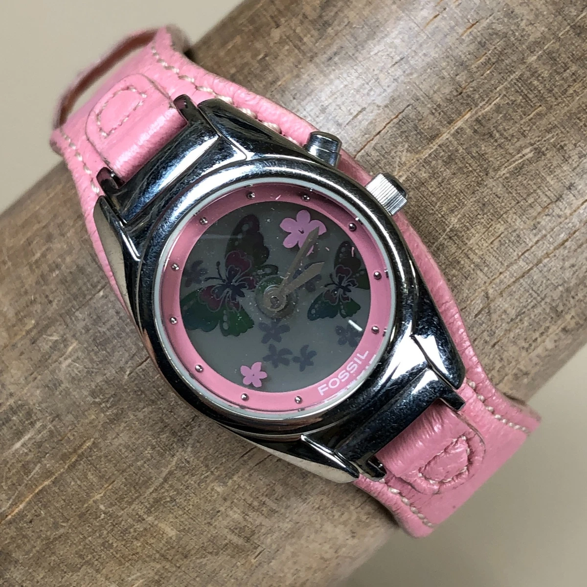 Fossil F2 Kaleido Big Tic Womens Green Floral Dial Stainless Watch New Battery Womens Fossil Kaleido Pink Face Stainless | Mercari main image 2