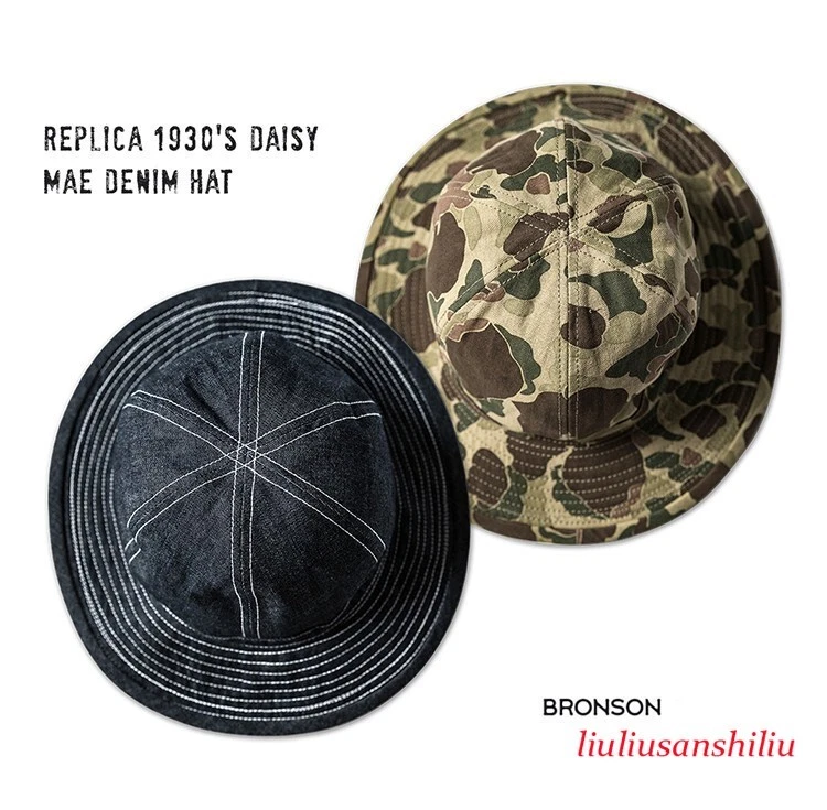 Bronson Cotton 30s Daisy MAE Denim Hat Snapback Cap Camo Tactical Bucket Hat Hot