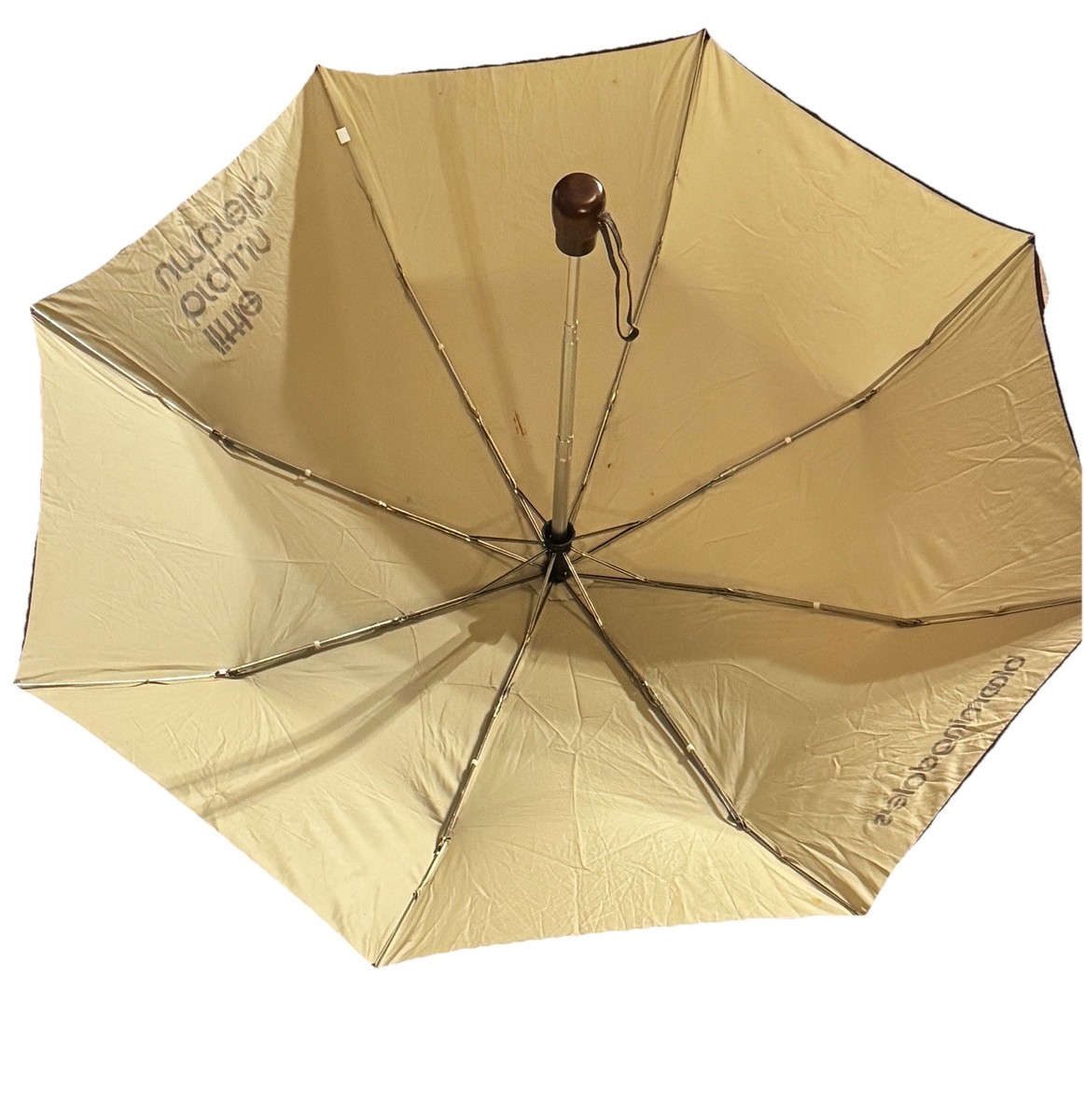Bloomingdales Little Brown Umbrella Auto Push Button Compact Folding for Travel View 6