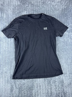 EA7 Emporio Armani T Shirt Mens Medium Black Short Sleeve Crew Neck Logo Casual