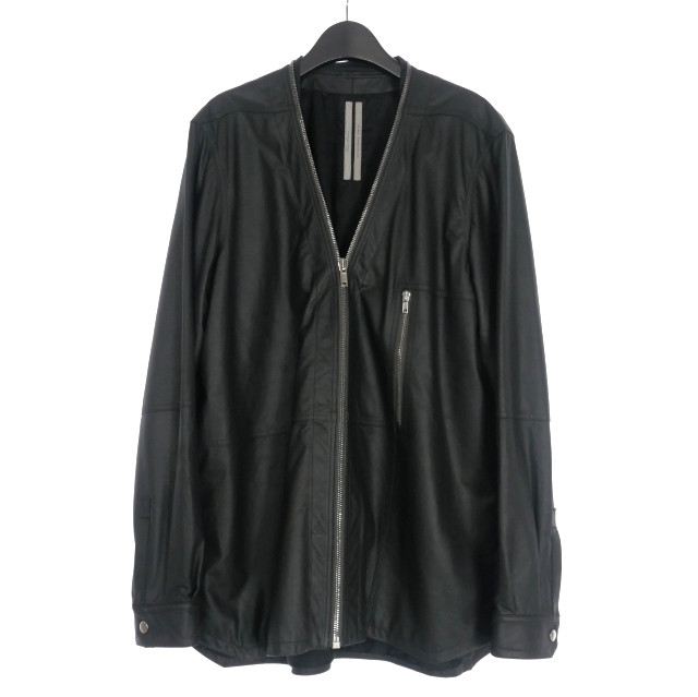 Rick Owens 21Aw Larry Leather Shirt Long Sleeve 54 Black Rick Owens 21Aw Larry Leather Shirt Long Sleeve 54 Black