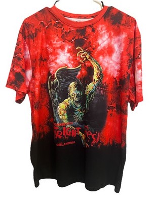 Frontier City Oklahoma / Six Flags Fright Fest Zombie Halloween Shirt. Sz Large