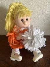 Vintage All American Anamatronic Dancing Cheerleader Varsity Orange White 1998