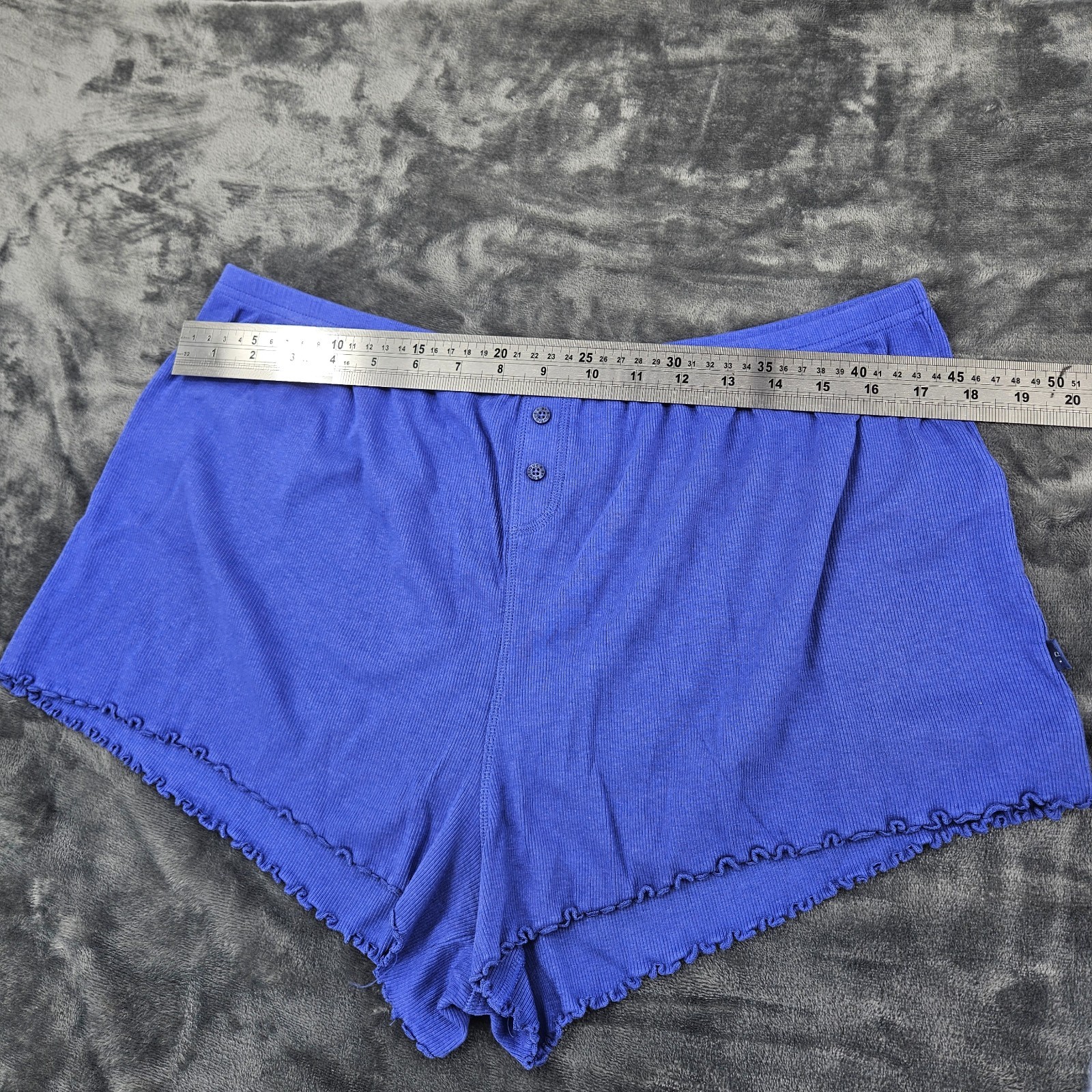 M&S B By Boutique Womens Pyjama Shorts UK Large 35.5 Waist Ultraviolet Ribbed image 3