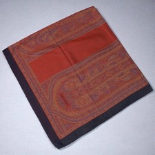 Authentic Yves Saint Laurent Vintage Paisley Wool Silk Scarf Shawl Vermilion YSL