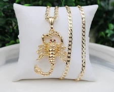 14k Gold plated Chain  With Pendant 24” / Cadena En Oro Laminado