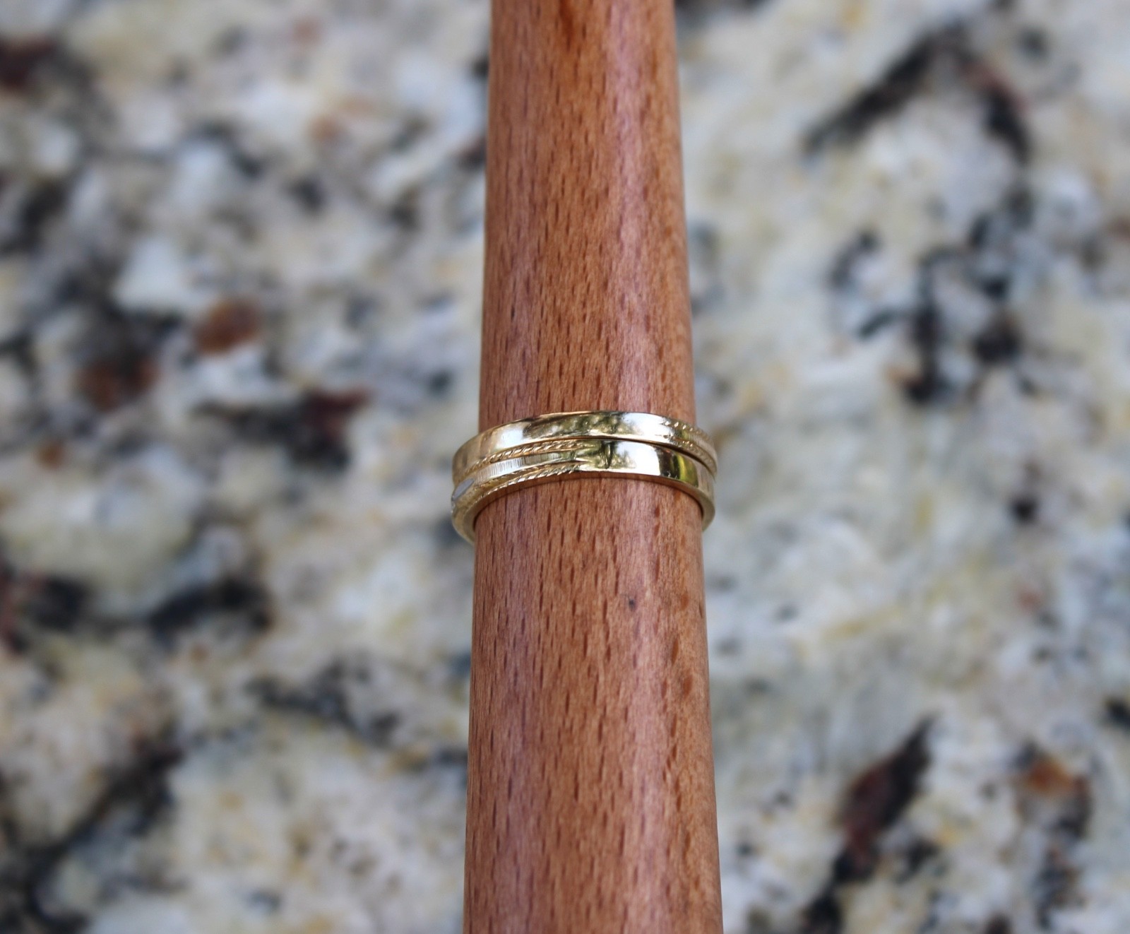 Top Hand Ropes Ringer Antique Two Tone Engagement Ring and Matching Wedding Band | eBay