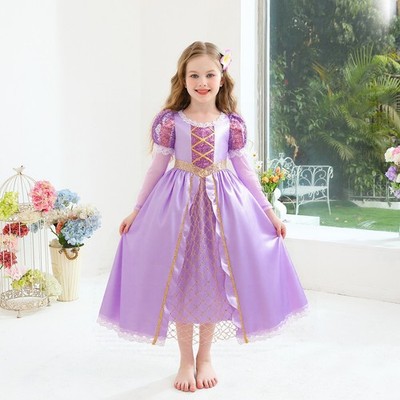 Spring Autumn Kids Baby Toddler Girl Elsa Long Hair Princess High Quality Dress