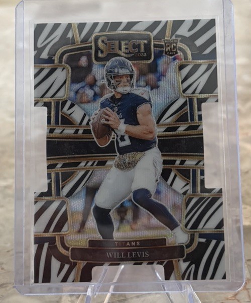 2023 Panini Select Will Levis Zebra Prizm Die Cut SSP RC Concourse #96 Titans