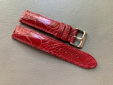 Red Genuine Ostrich Leather Watch Strap band Custom Size 16 17 18 19 20 21 22mm