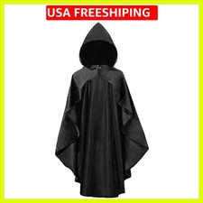 Adult Medieval Renaissance Hooded Cloak Women Short Steampunk Goth Cape with ...