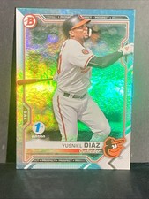 Yusniel Diaz 2021 Bowman Chrome Prospect Light Blue Parallel #BFE-76 Orioles