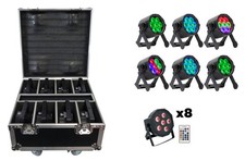 (6) American DJ ElectraPix Par 7 Pak Lights+Case+(8) Rockville Wash Lights+Case