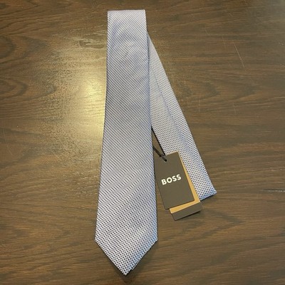 Hugo Boss Mens Blue Geometric Diamonds Tie NWT