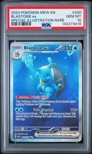 2023 POKEMON MEW EN-151 SPECIAL ILLUSTRATION RARE #200 BLASTOISE EX PSA 10