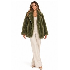 BLANKNYC Faux Fur Jacket Women S Olive Green Casual Boho Classic