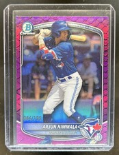 2025 Bowman Draft Arjun Nimmala Chrome Fuchsia Reptilian Refractor #/199