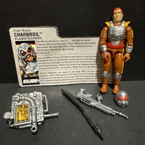 New Listing1988 CHARBROIL v1 Vintage Hasbro GI Joe Figure Loose Complete w/ File Card