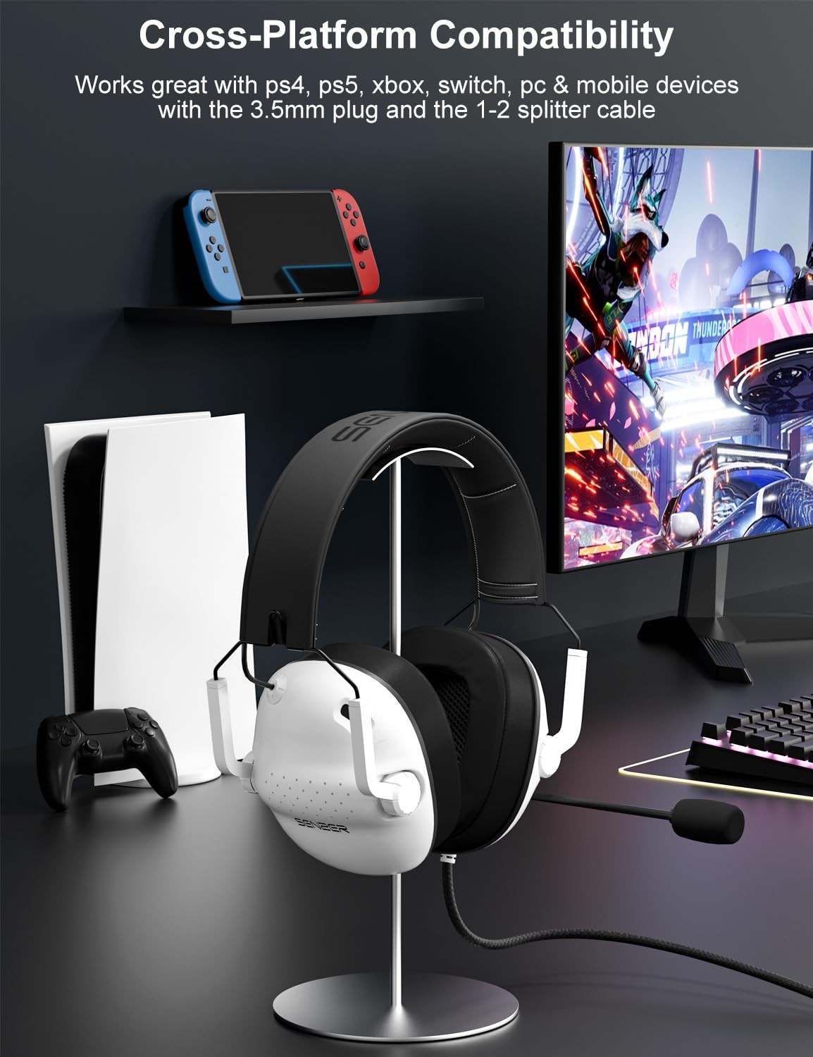 Game Surround SENZER SG500 Surround Sound Pro Gaming Headset with Noise Cancelling ...