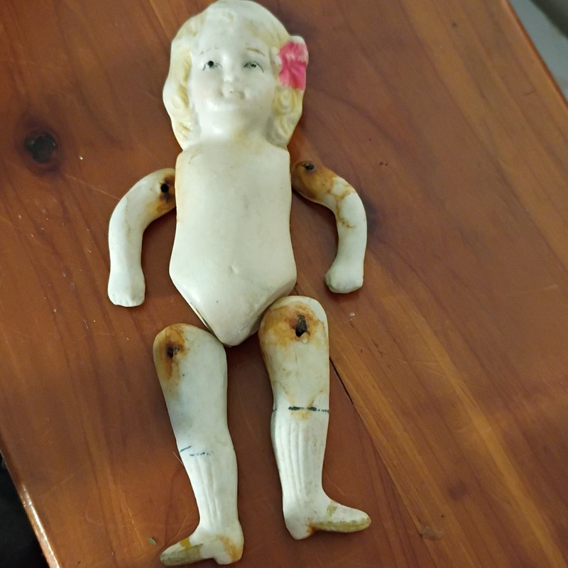 Porcelain Articulated Doll Body Parts Replacement Lot - Torso Arms Legs, Light