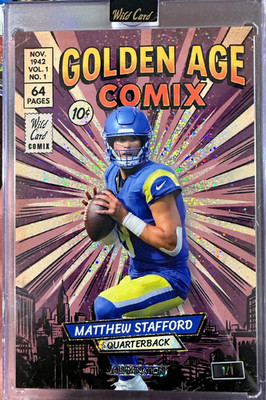 Wild Card 2025 Golden Age Comix Matthew Stafford Purple 1/1