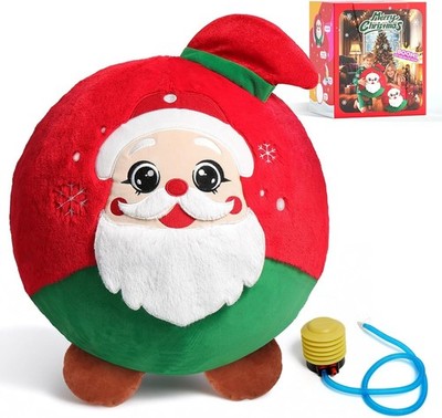 Adventskalender 2025 Kinder, Weihnachtsmann aufblasbarer Plüsch Hüpfball