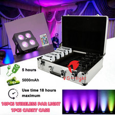 10pc/4x18wLED Battery Power Wireless DMX IR Remote Par Light Party Stage Light