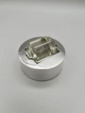 EDWARDIAN STERLING SILVER & GLASS STAMP ROLLER, HENRY C. DAVIS, BIRMINGHAM, 1909