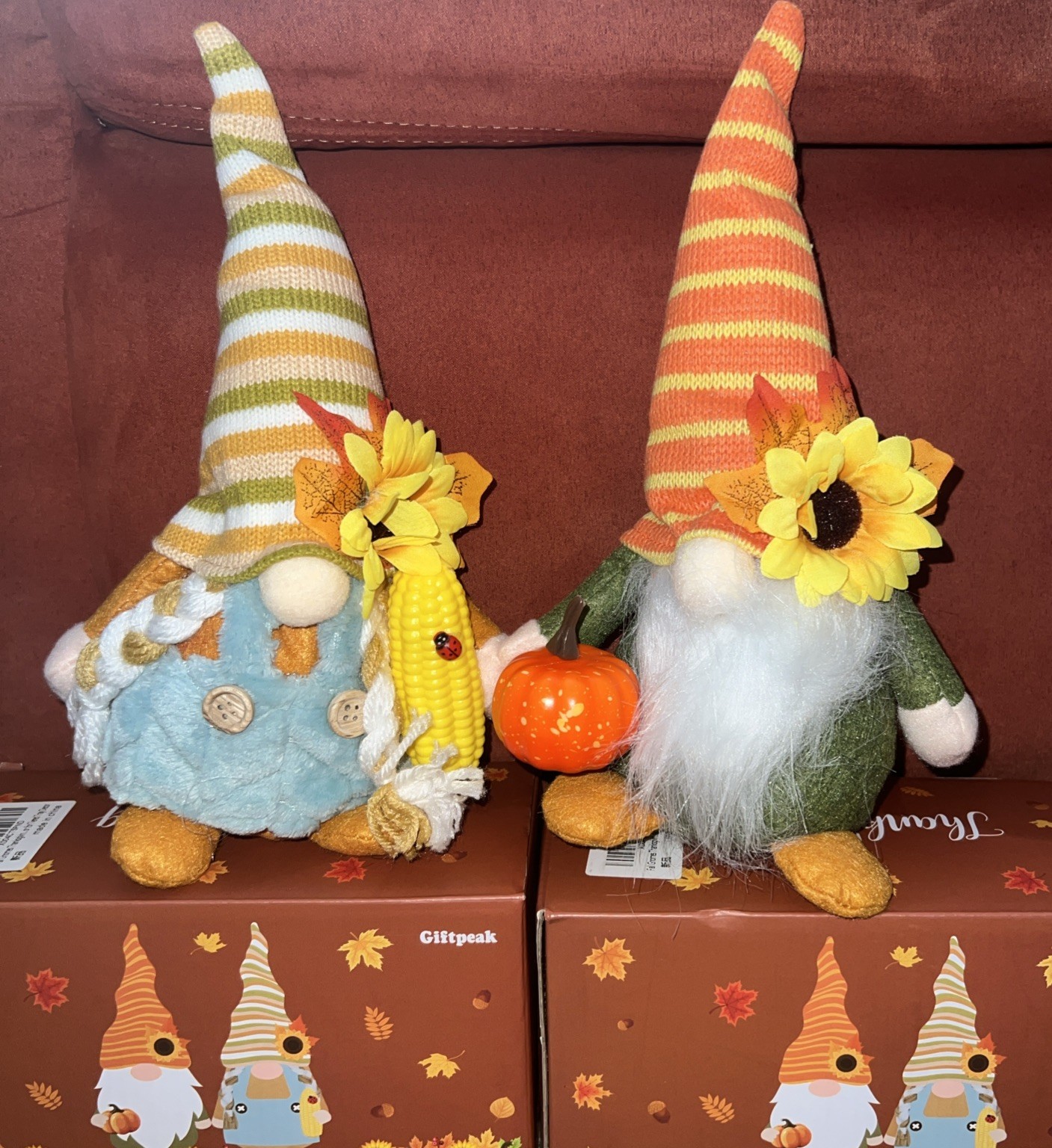 NIB Lot Of 2 Giftpeak Thanksgiving/Fall Gnomes 2pk