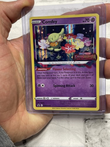 SWSH242 Comfey Pokemon Sword & Shield Black Star Promo Stamped Lightly Played LP