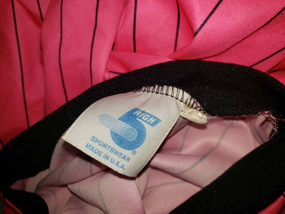 Camiseta De Fútbol De Colección Adulto XL Alta 5 Ropa Deportiva Años 90 Camisa Retro Rosa Negra Rayas Foto 2 de 4