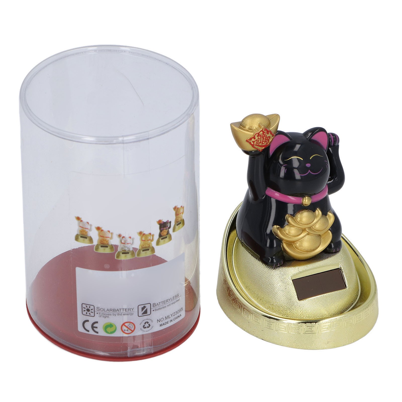Lucky Fortune Cat Solar Powered Lucky Money Cat For Car Dashboard
