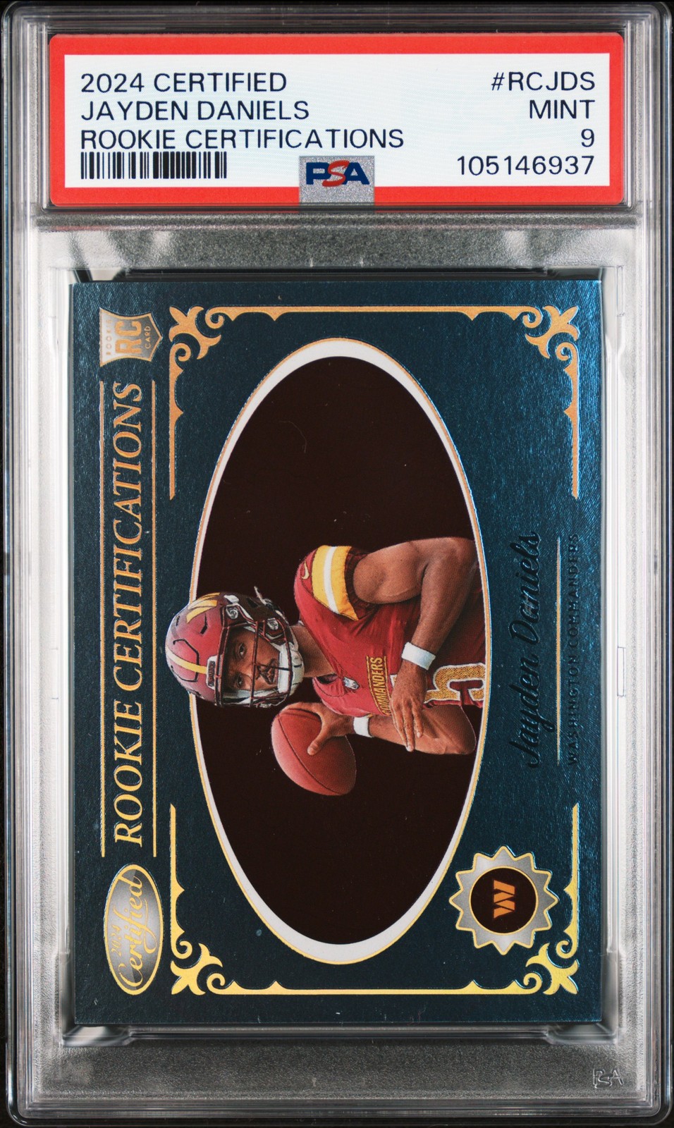 2024 Panini Certified Jayden Daniels Rookie Certifications Case Hit SSP PSA 9