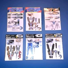 6 FPS High Flying WWII Fighter airplanes Paper Model Kits VTG Rare & Sealed