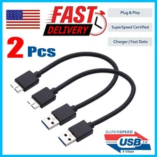 2 Pcs Micro USB 3.0 Flat Cable for WD My Passport & My Book External Hard Drive